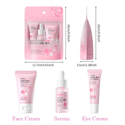 Sakura Skin Care Sets Limpiador facial Crema facial Suero Tónico Hidratante Iluminador Reafirmante Kit de cuidado facial Hidratante