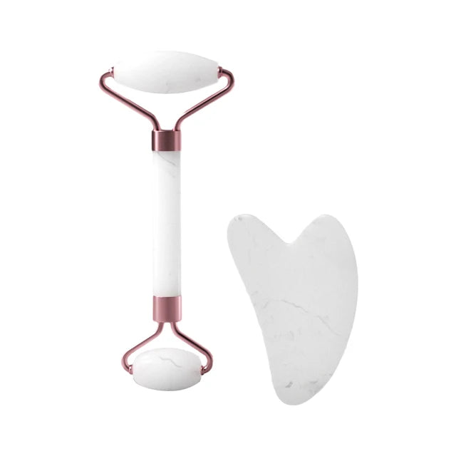 Resin Facial Massage Roller with Heart Shaped Scraping Plate