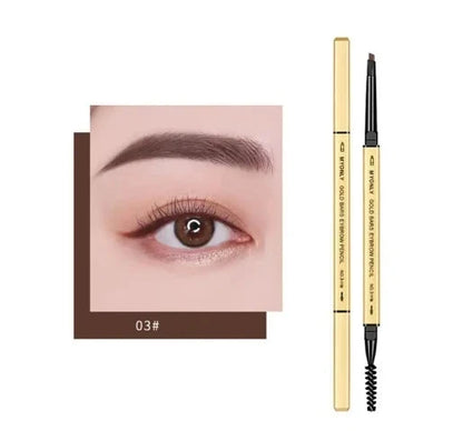 Waterproof & Long-Lasting Eyebrow Pencil with Dual Tip and Brush