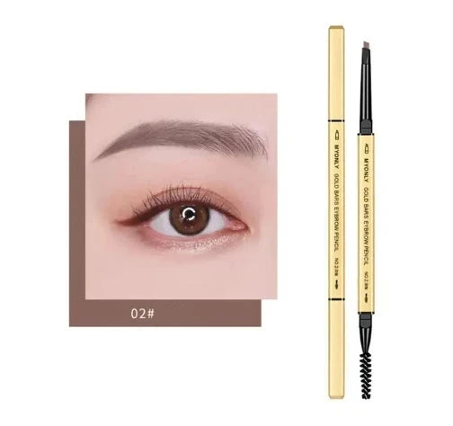 Waterproof & Long-Lasting Eyebrow Pencil with Dual Tip and Brush