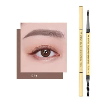 Waterproof & Long-Lasting Eyebrow Pencil with Dual Tip and Brush