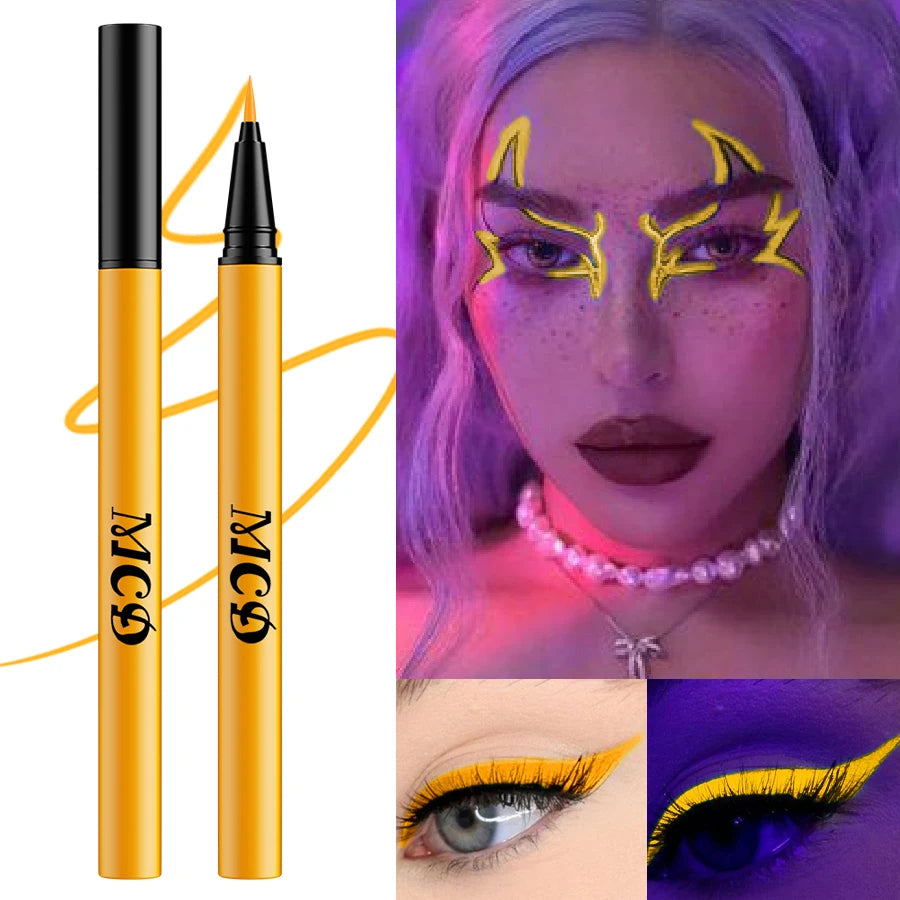 UV Neon Liquid Eyeliner – Blacklight Glow, Matte, Waterproof & Quick-Dry, 8 Colours