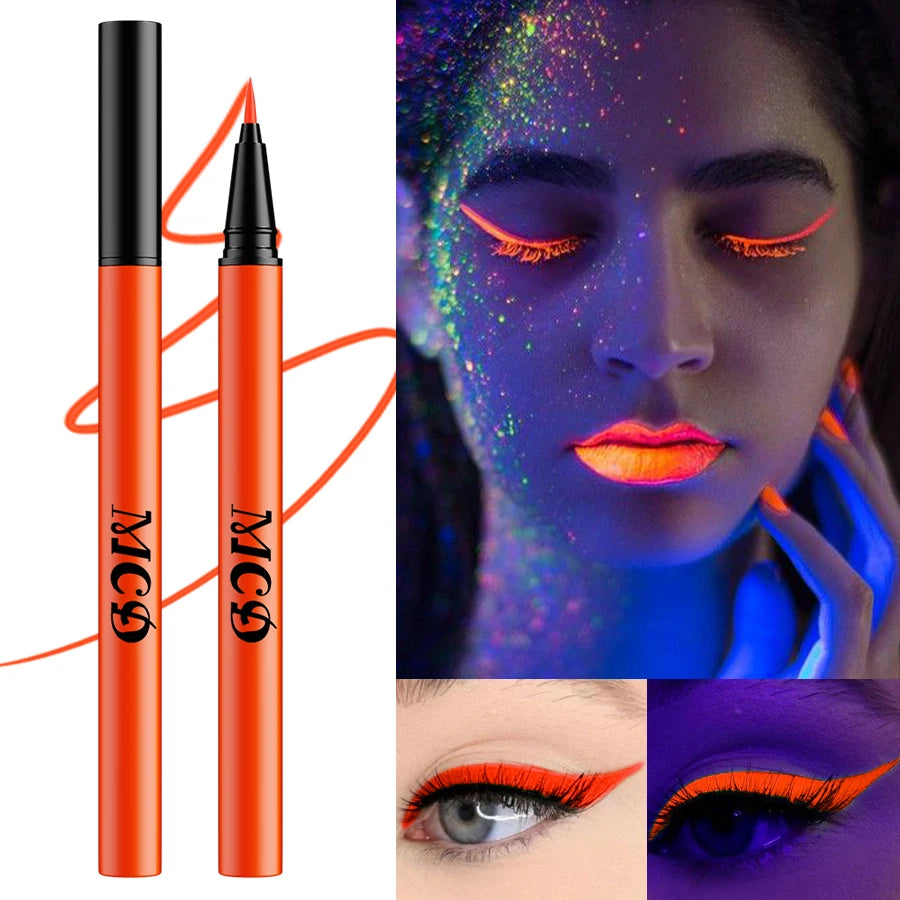 UV Neon Liquid Eyeliner – Blacklight Glow, Matte, Waterproof & Quick-Dry, 8 Colours