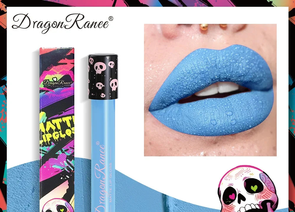 Matte liquid lipstick in bold colours by RAVEN KRONE, 02 Sky Blue
