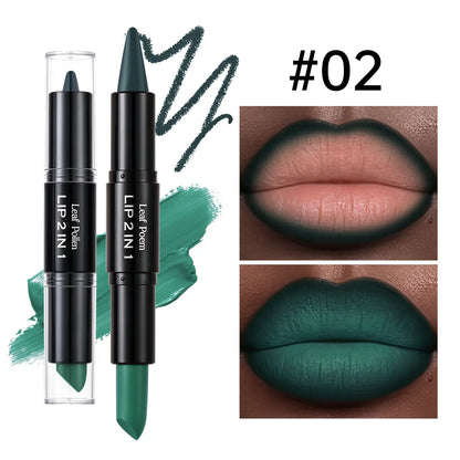 2-in-1 ombré lipstick and lip liner by RAVEN KRONE, shade 02 Teal