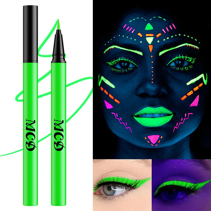 UV Neon Liquid Eyeliner – Blacklight Glow, Matte, Waterproof & Quick-Dry, 8 Colours
