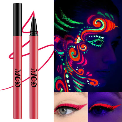 UV Neon Liquid Eyeliner – Blacklight Glow, Matte, Waterproof & Quick-Dry, 8 Colours