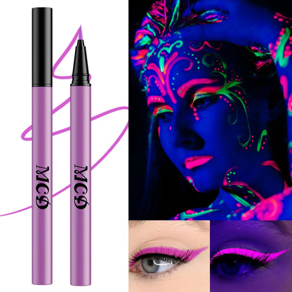 UV Neon Liquid Eyeliner – Blacklight Glow, Matte, Waterproof & Quick-Dry, 8 Colours
