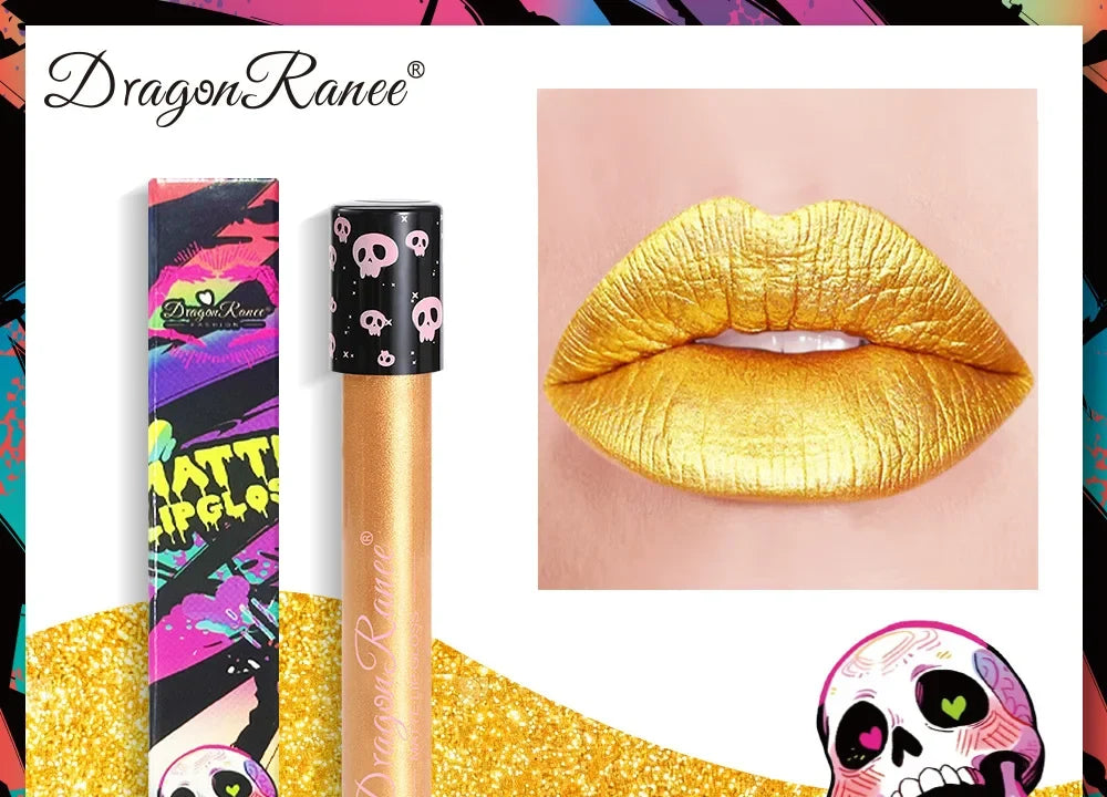 Matte liquid lipstick in bold colours by RAVEN KRONE, 08 Gold