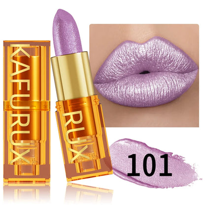 Pearl metallic glitter lipstick by RAVEN KRONE, shade 101
