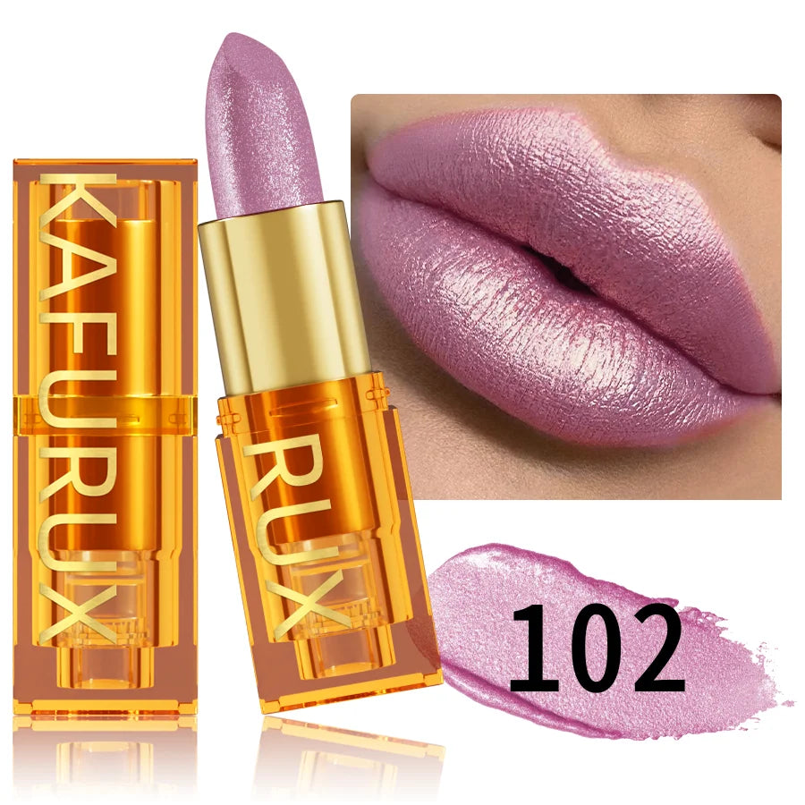 Pearl metallic glitter lipstick by RAVEN KRONE, shade 102