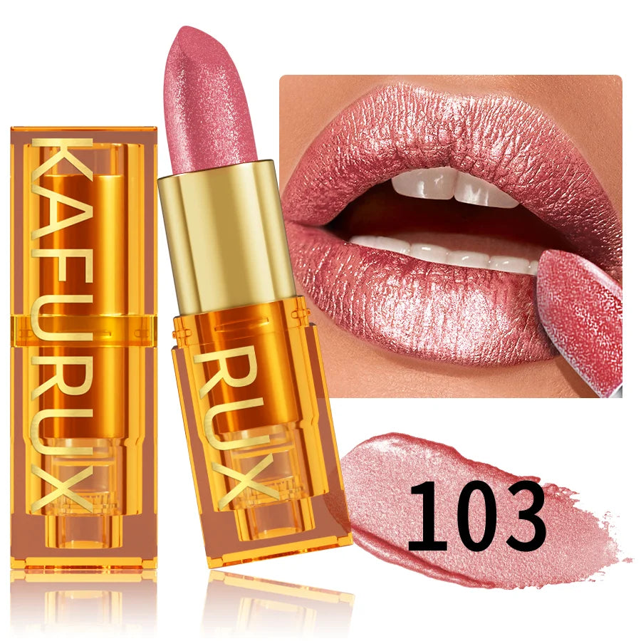 Pearl metallic glitter lipstick by RAVEN KRONE, shade 103