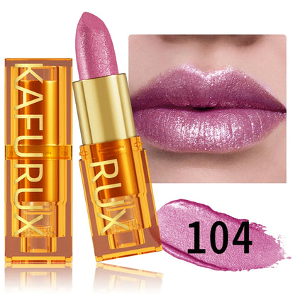 Pearl metallic glitter lipstick by RAVEN KRONE, shade 104