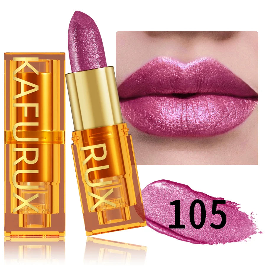 Pearl metallic glitter lipstick by RAVEN KRONE, shade 105