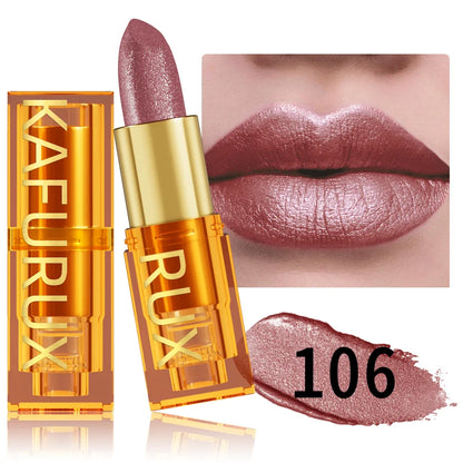 Pearl metallic glitter lipstick by RAVEN KRONE, shade 106
