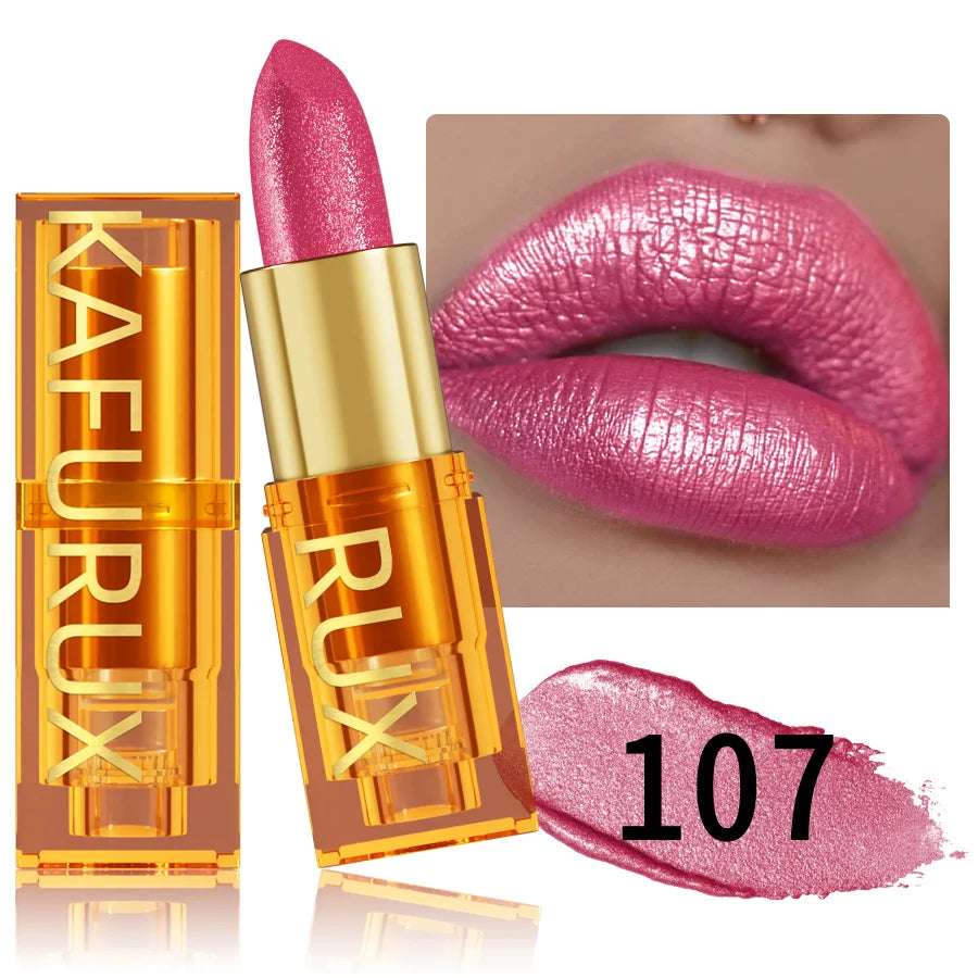 Pearl metallic glitter lipstick by RAVEN KRONE, shade 107