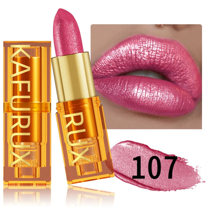 Pearl metallic glitter lipstick by RAVEN KRONE, shade 107