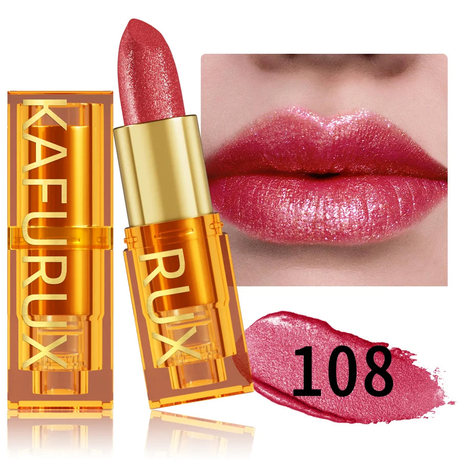 Pearl metallic glitter lipstick by RAVEN KRONE, shade 108