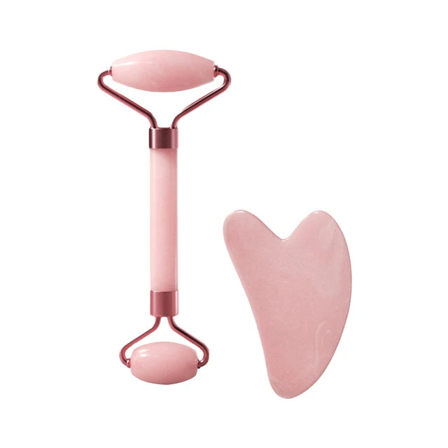 Resin Facial Massage Roller with Heart Shaped Scraping Plate