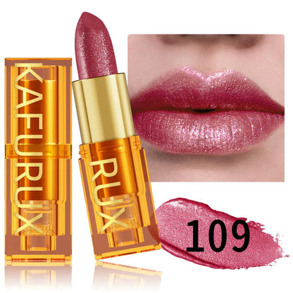 Pearl metallic glitter lipstick by RAVEN KRONE, shade 109