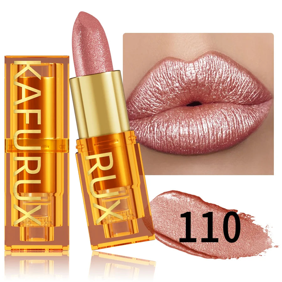 Pearl metallic glitter lipstick by RAVEN KRONE, shade 110