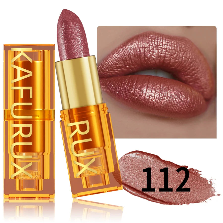 Pearl metallic glitter lipstick by RAVEN KRONE, shade 112