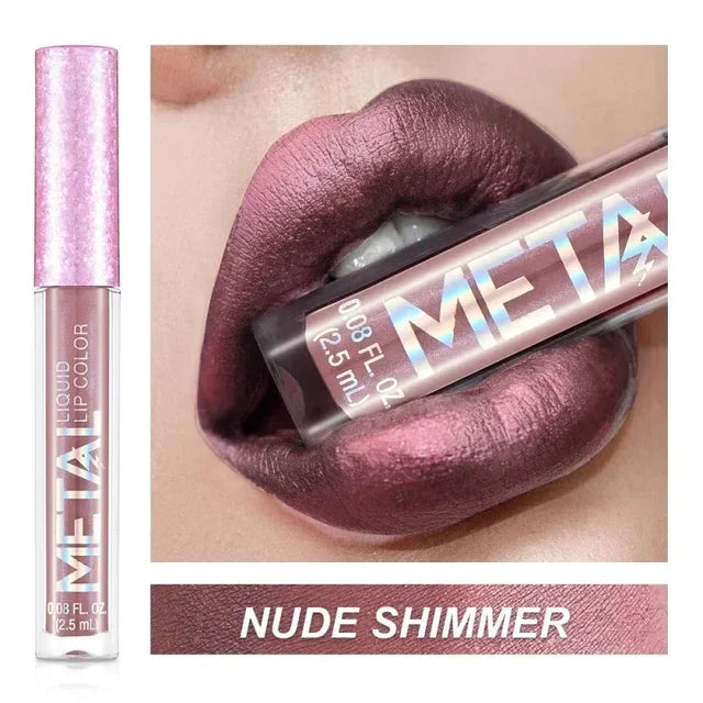 Metallic Matte Liquid Lipstick Waterproof Long Lasting