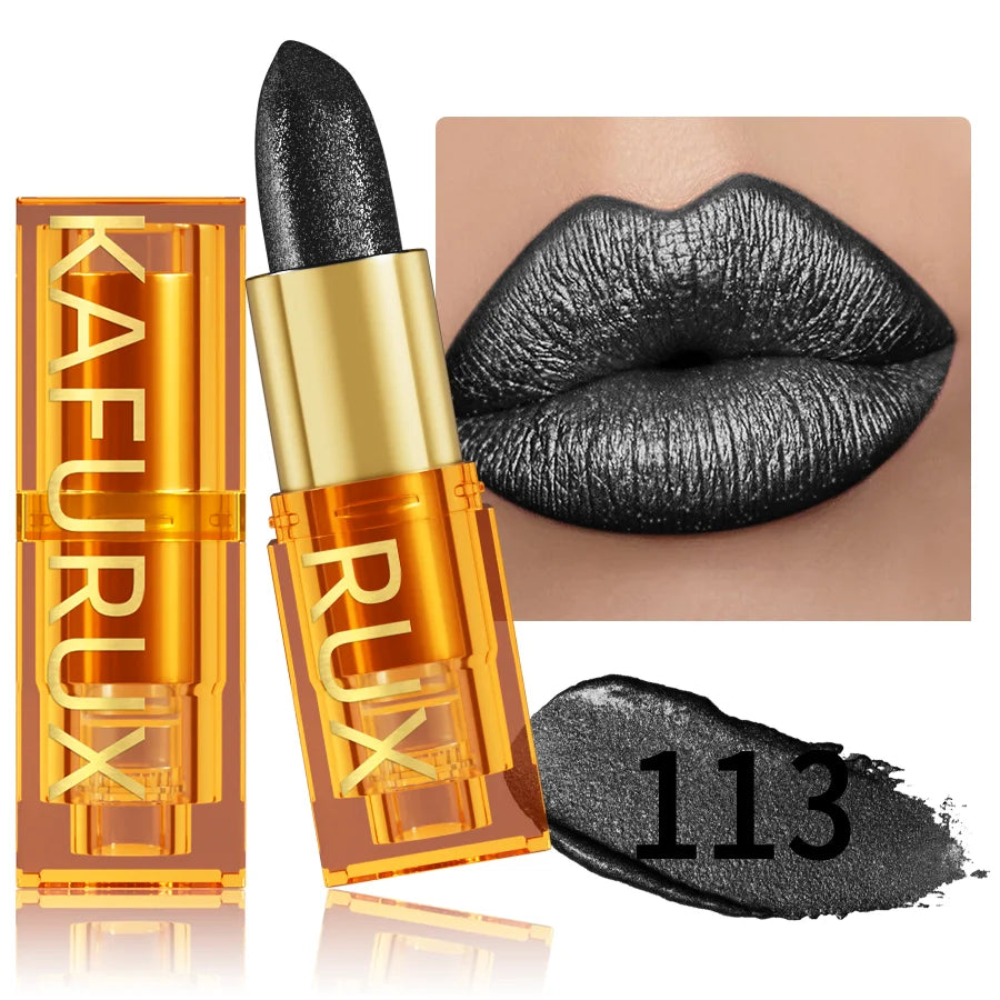 Pearl metallic glitter lipstick by RAVEN KRONE, shade 113