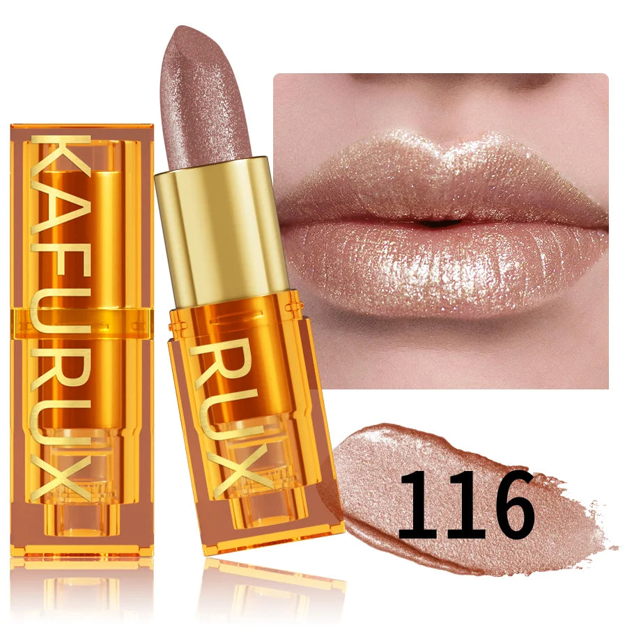 Pearl metallic glitter lipstick by RAVEN KRONE, shade 116