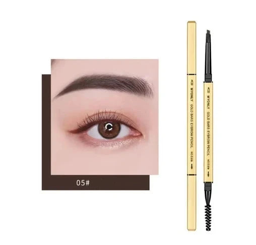 Waterproof & Long-Lasting Eyebrow Pencil with Dual Tip and Brush