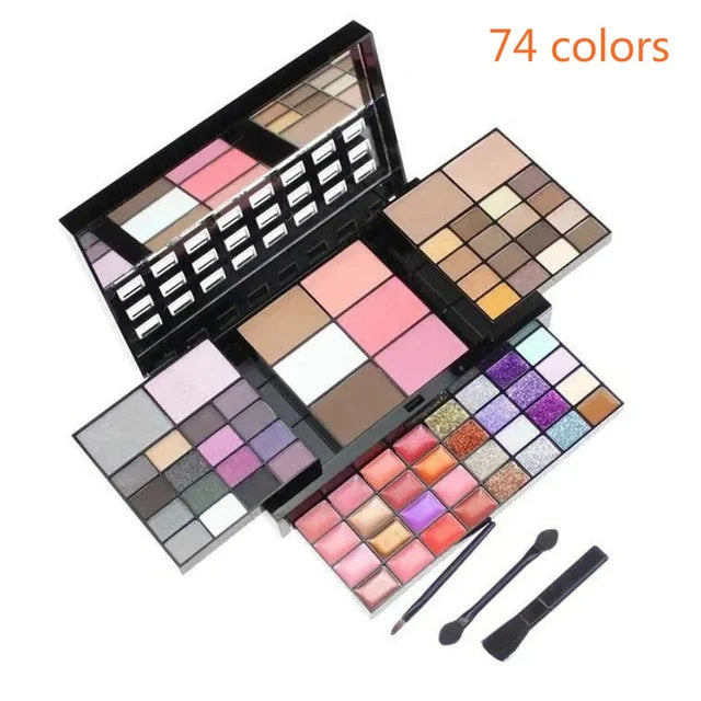 Kit de paleta de sombras de ojos con purpurina de 40/74/78 colores, mate, resistente al agua