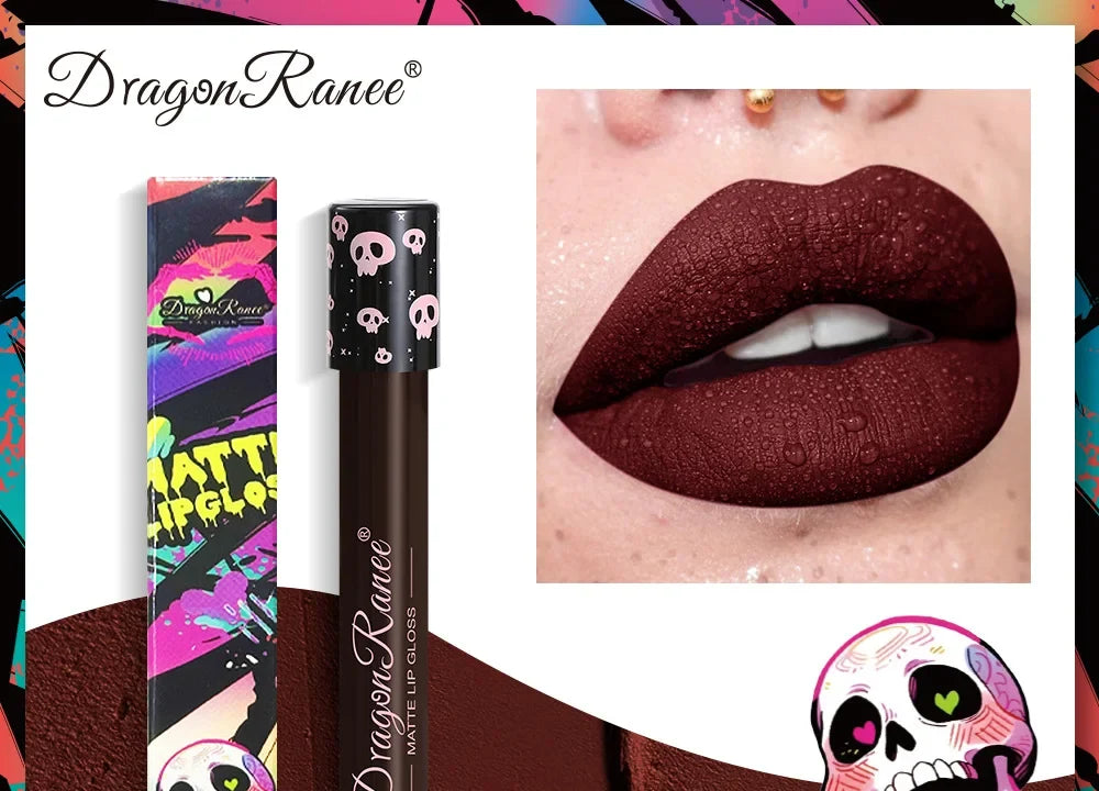 Matte liquid lipstick in bold colours by RAVEN KRONE, 12 Dark Burgundy