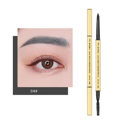 Waterproof & Long-Lasting Eyebrow Pencil with Dual Tip and Brush