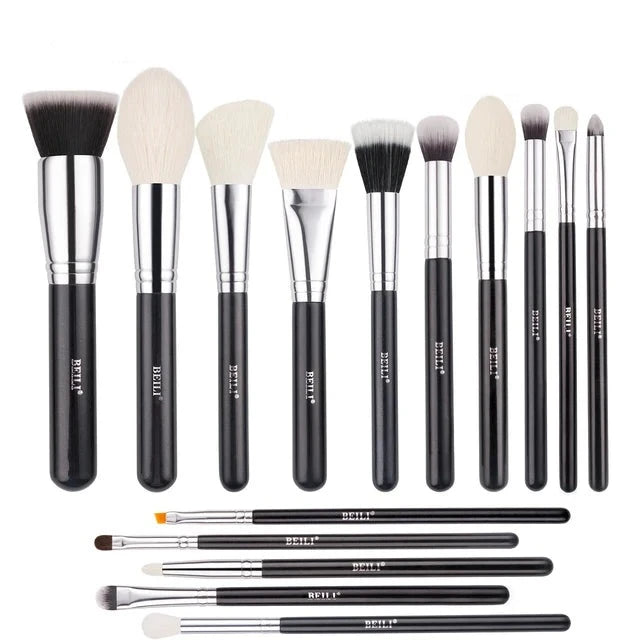 Set de brochas de maquillaje negras Professional Premium