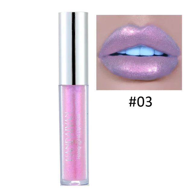 Laser Holographic Lip Gloss Liquid Lipstick Mermaid Pigment  Lipgloss Waterproof Metallic Lip Makeup