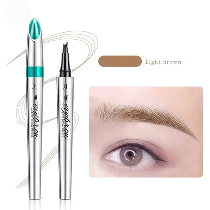 3D MicroBlading Eyebrow Pencil with Four Tips - Waterproof and Long Lasting