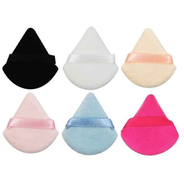 Esponja de maquillaje de terciopelo triangular lavable