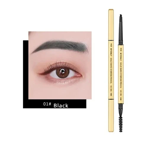 Waterproof & Long-Lasting Eyebrow Pencil with Dual Tip and Brush