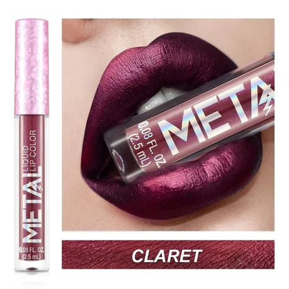 Metallic Matte Liquid Lipstick Waterproof Long Lasting