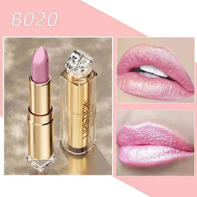 Lápiz labial mate brillante de 12 colores, resistente al agua y a los besos.