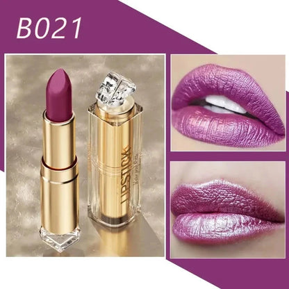 Lápiz labial mate brillante de 12 colores, resistente al agua y a los besos.