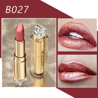 Lápiz labial mate brillante de 12 colores, resistente al agua y a los besos.