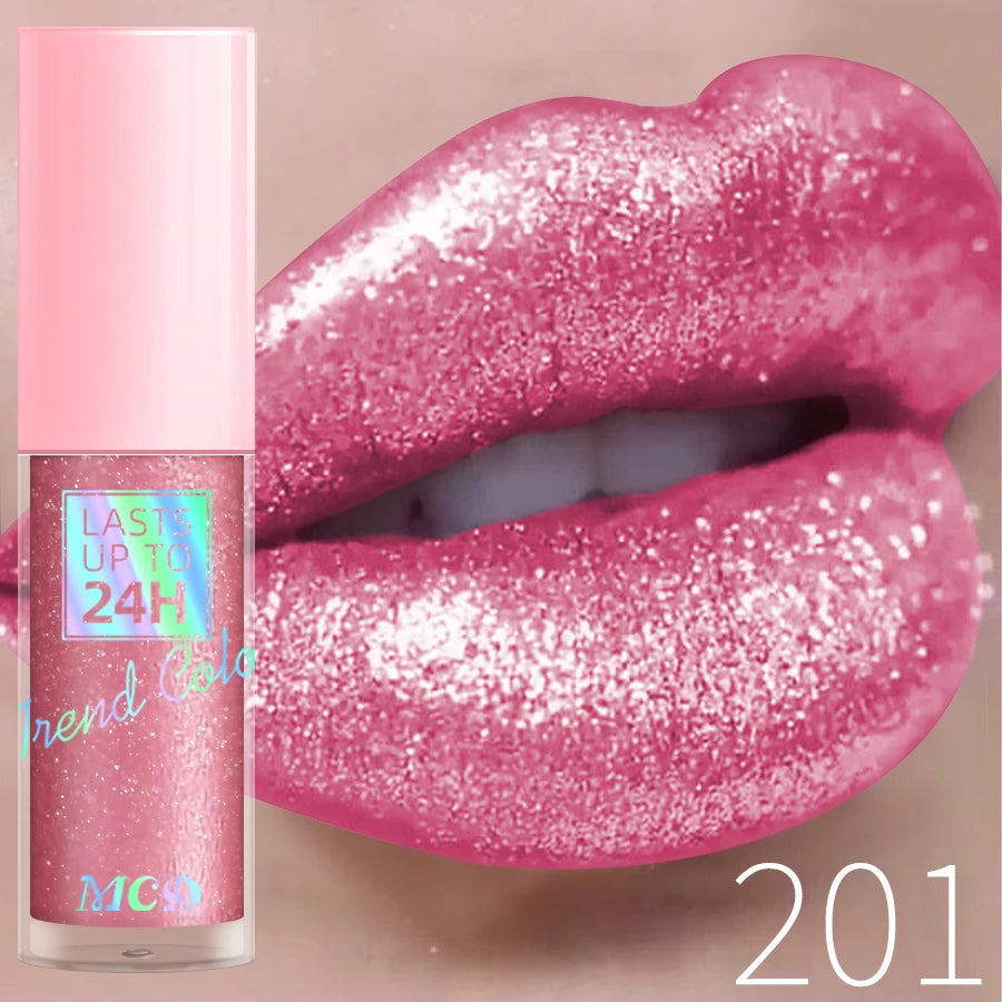 Gloss con purpurina diamante – brillo chispeante, larga duración y resistente al agua, 4 g, 17 tonos