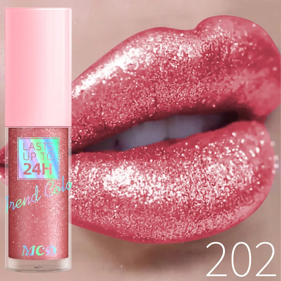 Gloss con purpurina diamante – brillo chispeante, larga duración y resistente al agua, 4 g, 17 tonos