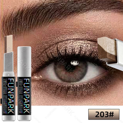 Two-Tone Shimmer Eyeshadow Stick – Dual-Shade Gradient, Creamy & Long-Lasting, 6 Shades