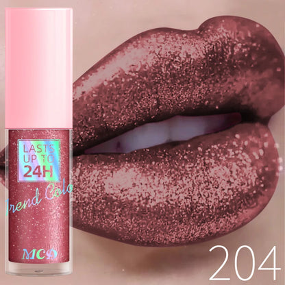 Gloss con purpurina diamante – brillo chispeante, larga duración y resistente al agua, 4 g, 17 tonos