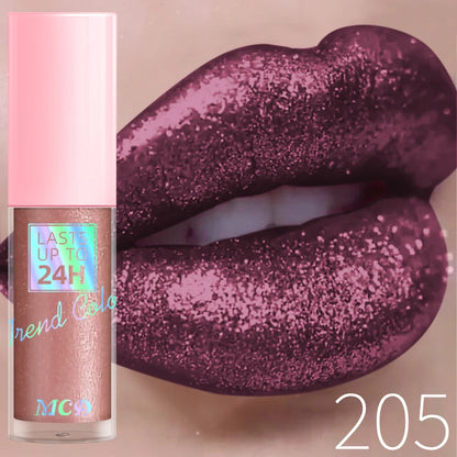 Gloss con purpurina diamante – brillo chispeante, larga duración y resistente al agua, 4 g, 17 tonos
