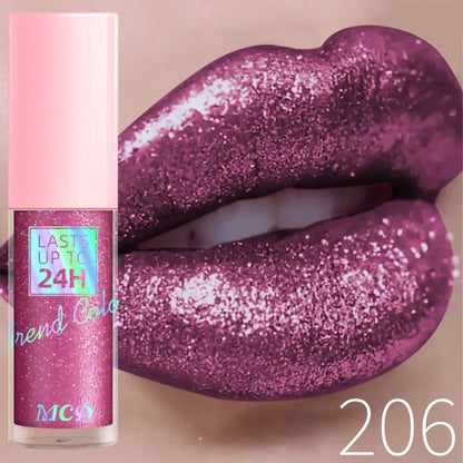 Gloss con purpurina diamante – brillo chispeante, larga duración y resistente al agua, 4 g, 17 tonos