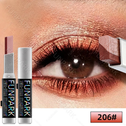 Two-Tone Shimmer Eyeshadow Stick – Dual-Shade Gradient, Creamy & Long-Lasting, 6 Shades