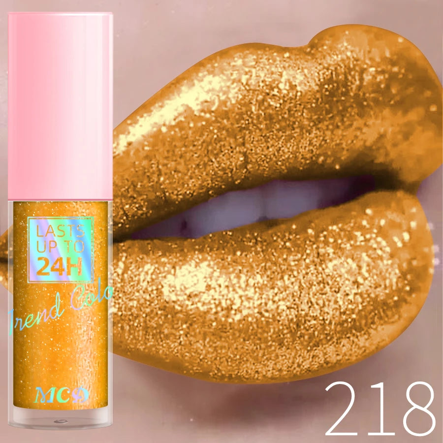 Gloss con purpurina diamante – brillo chispeante, larga duración y resistente al agua, 4 g, 17 tonos